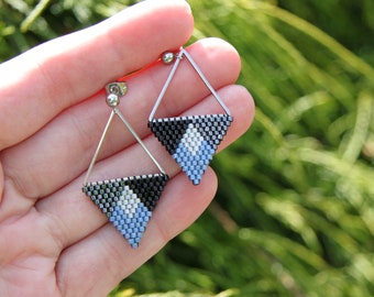 Aztec geometric earrings, modern boho earrings, bohemian geometric earrings, aztec jewelry for her, hippie earrings, ultraweight earrings