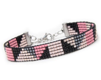 Modern bead loom bracelet with beads, wird bracelet, bangle bracelet, wide cuff bracelet, seed bead bracelet, bead cuff bracelet