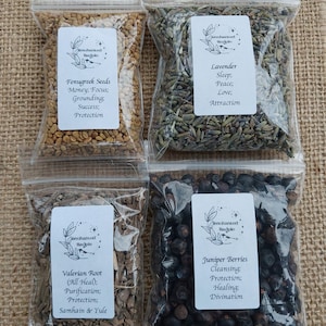 Herbs Barks Flowers Seeds Berries Salts Choose from 70 Spells Wicca Pagan Rituals Teas Apothecary image 4