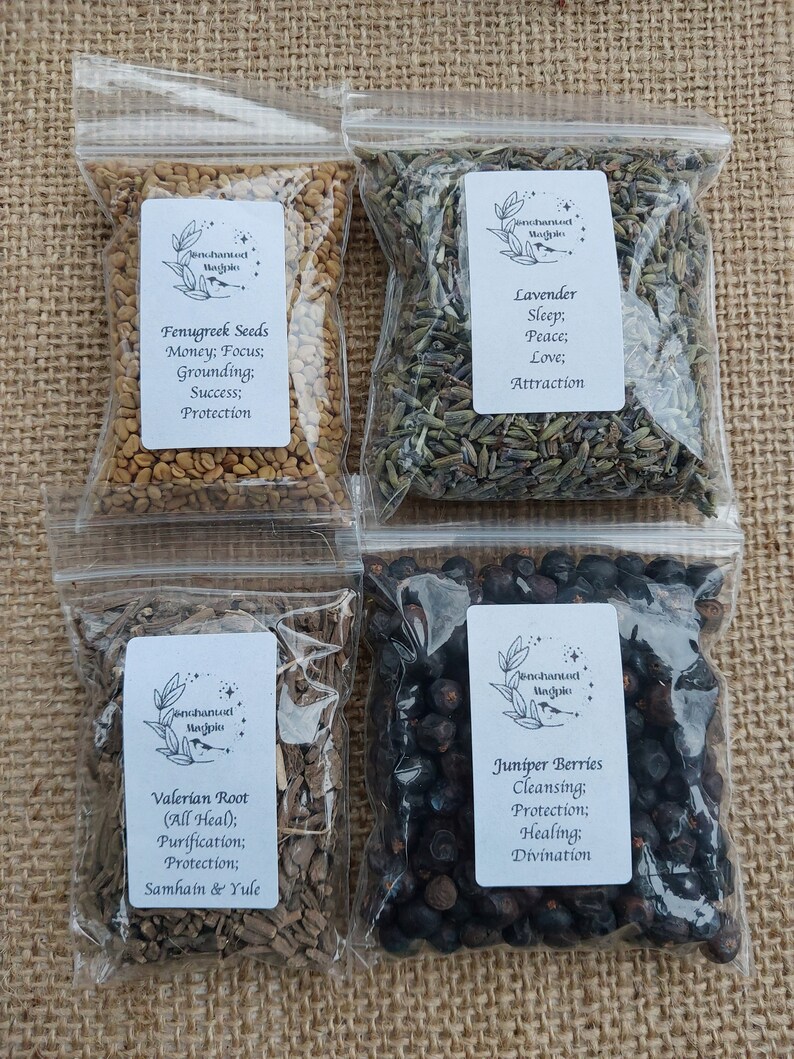 Herbs Barks Flowers Seeds Berries Salts Choose from 70 Spells Wicca Pagan Rituals Teas Apothecary image 4