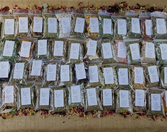 10-70 Herb Sachets (2 Sizes) Rituals Spells Teas Incense - Spells - Wicca - Pagan - Charms