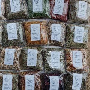 Herbs Barks Flowers Seeds Berries Salts Choose from 70 Spells Wicca Pagan Rituals Teas Apothecary image 2