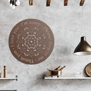 Oponopono Self-Healing Motivational Metal Sign Ho oponopono Mantra Art Decor Wall Hangings Signs Hooponopono Mantra Meditation Wall Gift