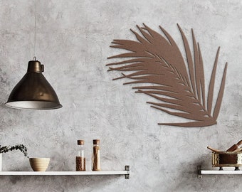 Palm Wall Art Metal Sign Leaf Big Cutting Coastal tropical Home Decor indoor outdoor Gift for New House  Office decor House Warming Gift
