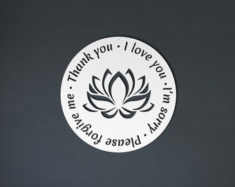 Ho Oponopono Self-Healing Motivational Metal Sign Hooponopono Mantra Art Decor Wall Hangings Signs Hooponopono Mantra Meditation Wall Decor