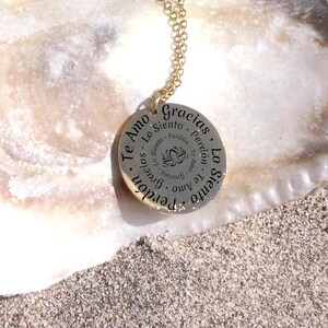 Ho Oponopono Spiritual Necklace Healing Jewelry Hooponopono Hoʻoponopono Mantra Pendant  Meditation gift Dijes para Mujer  Oro Plateado