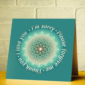 Ho&#39;Oponopono Self-Healing Sentences Folded Card Ho Oponopono Art Print Hooponopono Mantra Image Hooponopono Mantra Meditation