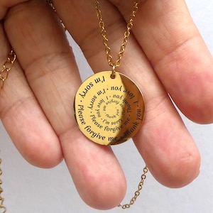 Ho Oponopono Collar espiritual Joyería curativa Hooponopono Ho'oponopono Mantra Colgante Regalo de meditación