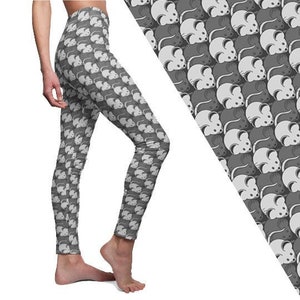 Cute Mouse Rats Animal Pattern Alternative Printed Leggings Pet Mice Women's Gift Cut & Sew Casual Yoga Leggings