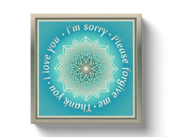 Oponopono  Ho'Oponopono Self-Healing Sentences Canvas Wraps Gift Ho Oponopono Art Print Hooponopono  Mantra Image  Hooponopono Mantra