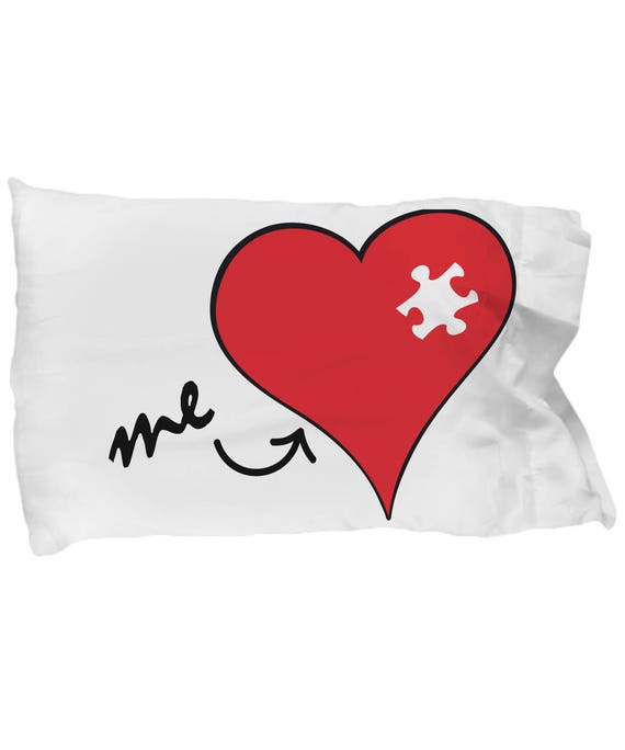me Heart Puzzle Engagement Gift Couple Love Heals All Heart Pillow from