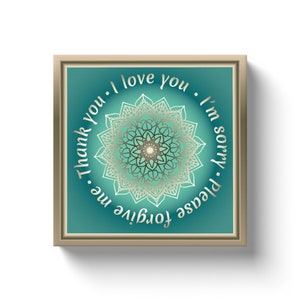 Ho&#39;Oponopono Self-Healing Sentences Canvas Wraps Ho Oponopono Art Print Hooponopono  Mantra Image  Hooponopono Mantra  Meditation