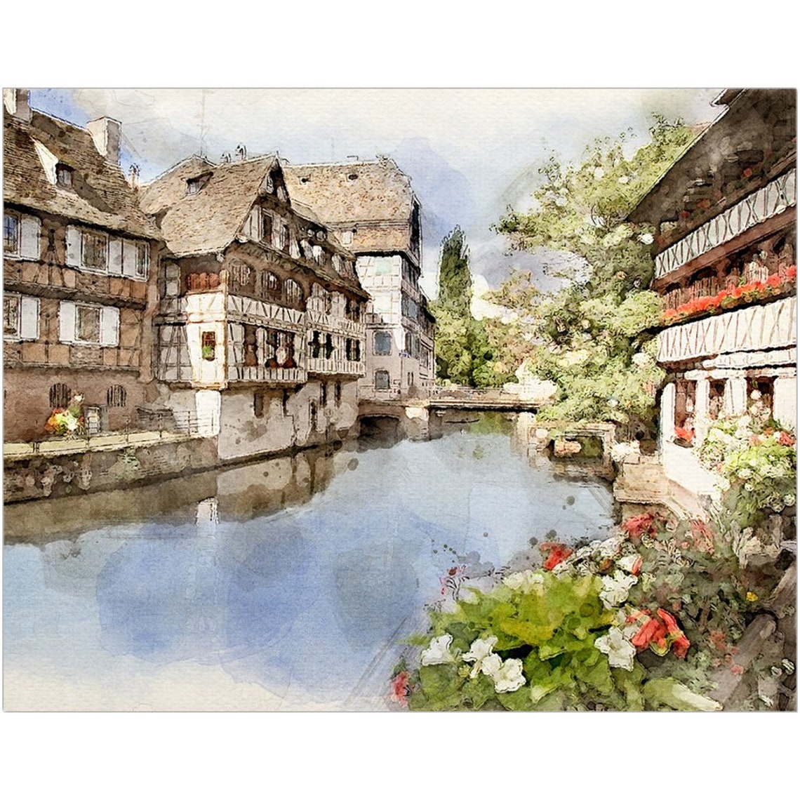 Paintings Of Europe France Europe Watercolor Print Wall Art Etsy