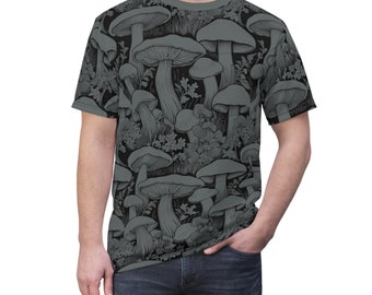 Unisex Aesthetic Mushroom T Shirt All Over Print Magic Mushroom Shirt  Botanical Cottagecore Shirt Nature Lover Mushroom Fungus Tee