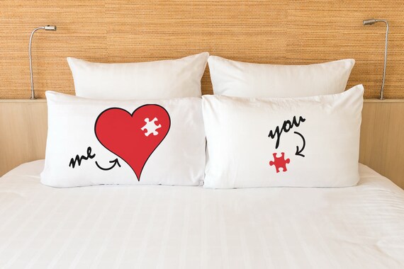 me Heart Puzzle Engagement Gift Couple Love Heals All Heart Pillow from