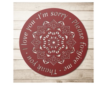 Ho Oponopono Self-Healing Motivational Metal Sign Gift Hooponopono Mantra Art Decor Wall Hangings Signs Hooponopono Mantra Meditation Decor