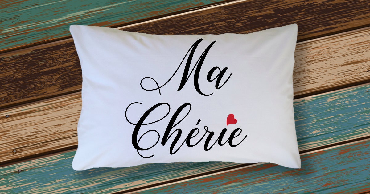 MON CHÉRI Embroidered Pillow