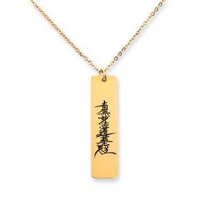 Nam Myoho Renge Kyo Spiritual Jewelry engraved  Buddhist Necklace  Gift Renge SGI Diamoku Buddhist Mantra pendant men gift silver gold