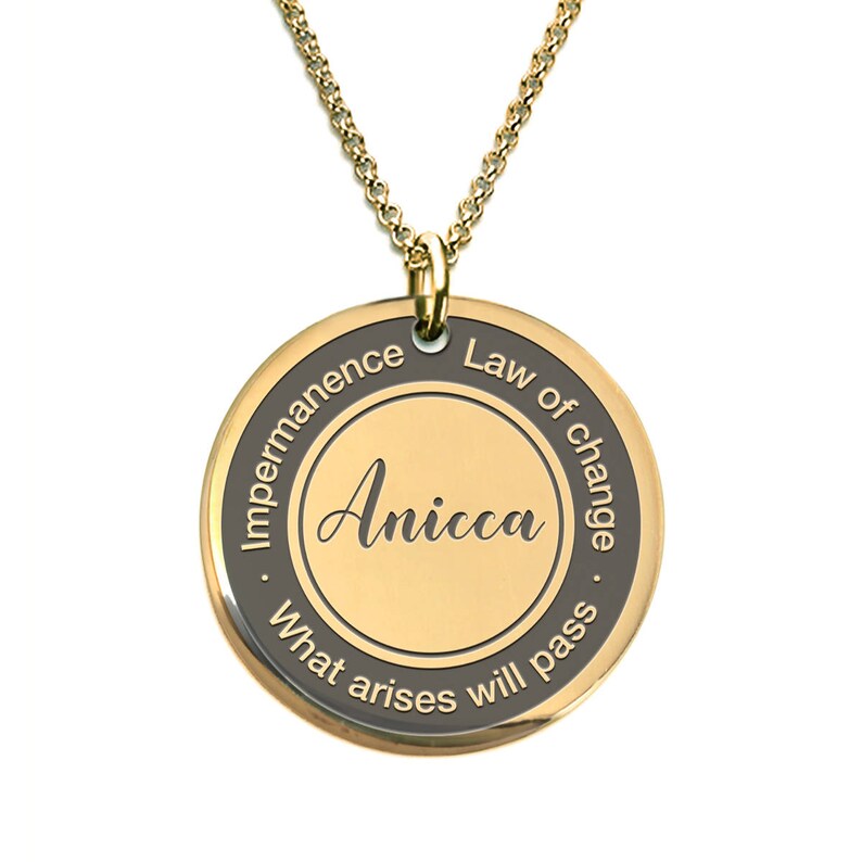 Buddhist Necklace Anicha Impermanence Necklace Stainless Steel or 18 K ...