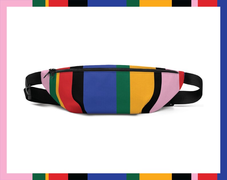 Colourful Stripes 90s Retro Aesthetic Trendy Unisex Fanny Pack