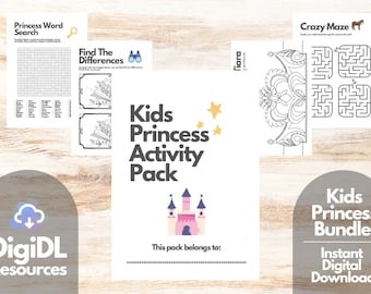 Printable Princess Party Pack | Kids Activities | Princess Activity | Instant Download | Kids Party