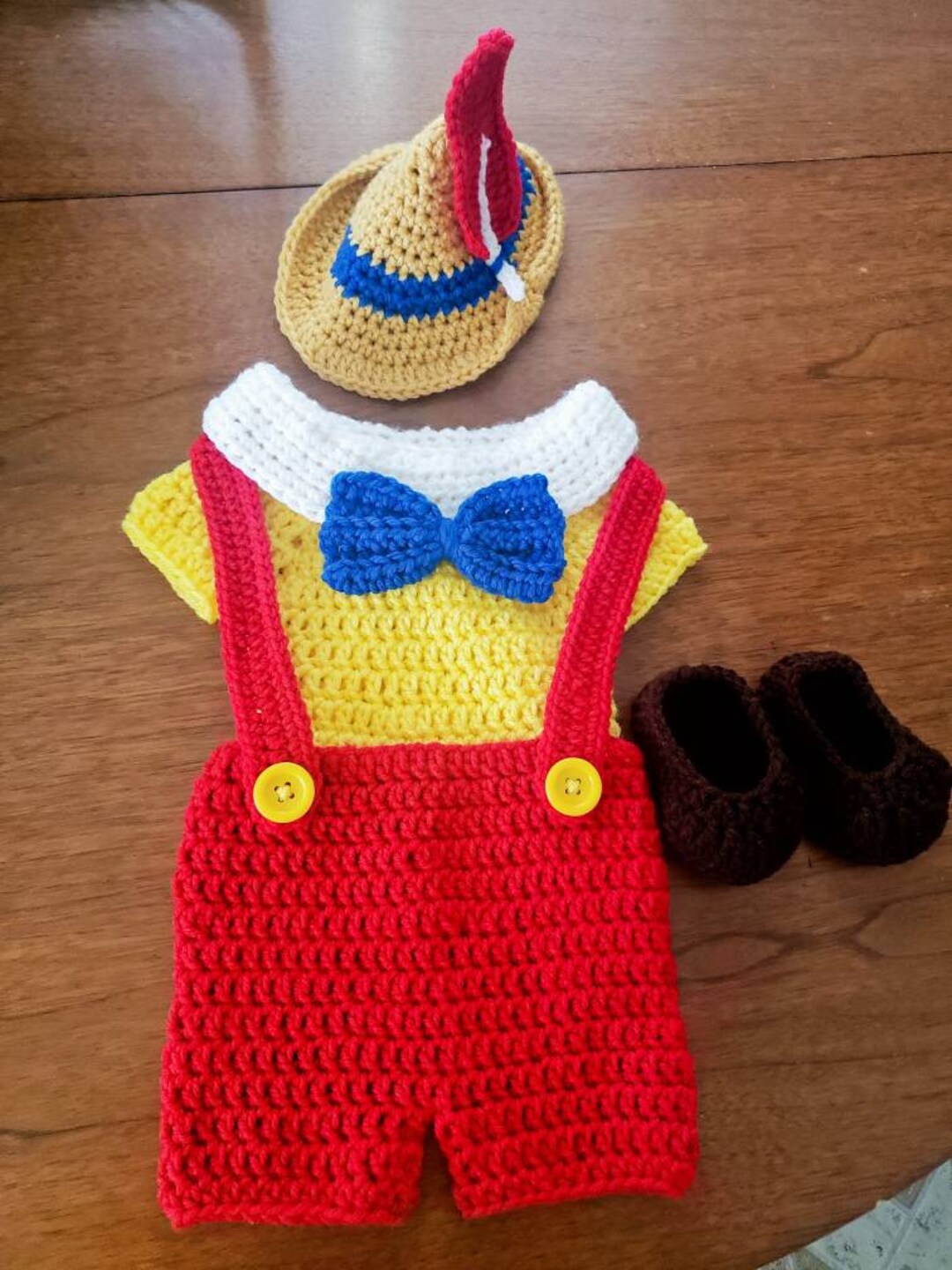 Pattern For Pinocchio Overalls Crochet Pinocchio Outfit - Etsy