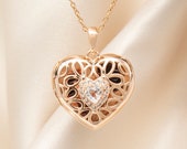 Rose Gold Lockets - Proposal Gifts For Wife Women Gf - Wedding Lockets - Heart Locket Gift - Christmas Gift - Custom Photo Necklace -