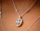 Large Lace Locket, Customizable Photo Locket, Filagree Detailed Locket, Natural Gemstones Crystal Stones, Perfect Gift Idea,Art Deco Locket
