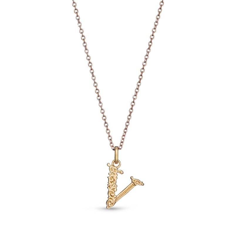 Letter V Monogram Necklace Letter Necklace Initial Necklace V Necklace Initial V Necklace Rose Gold Letter V Necklace