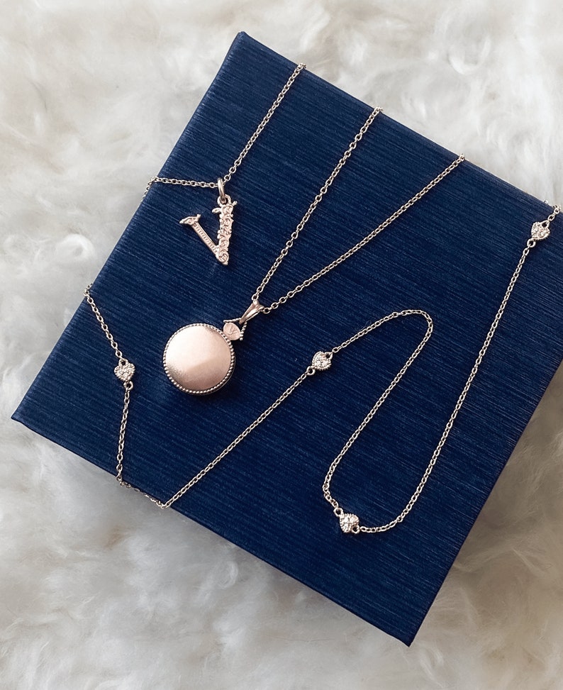 Letter V Monogram Necklace Letter Necklace Initial Necklace V Necklace Initial V Necklace Rose Gold Letter V Necklace