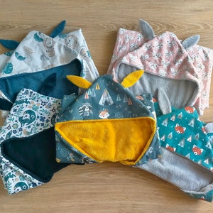 Cape de bain bébé à oreilles de lapin / Drap de bain / Sortie de bain de 0 à 18/24 mois