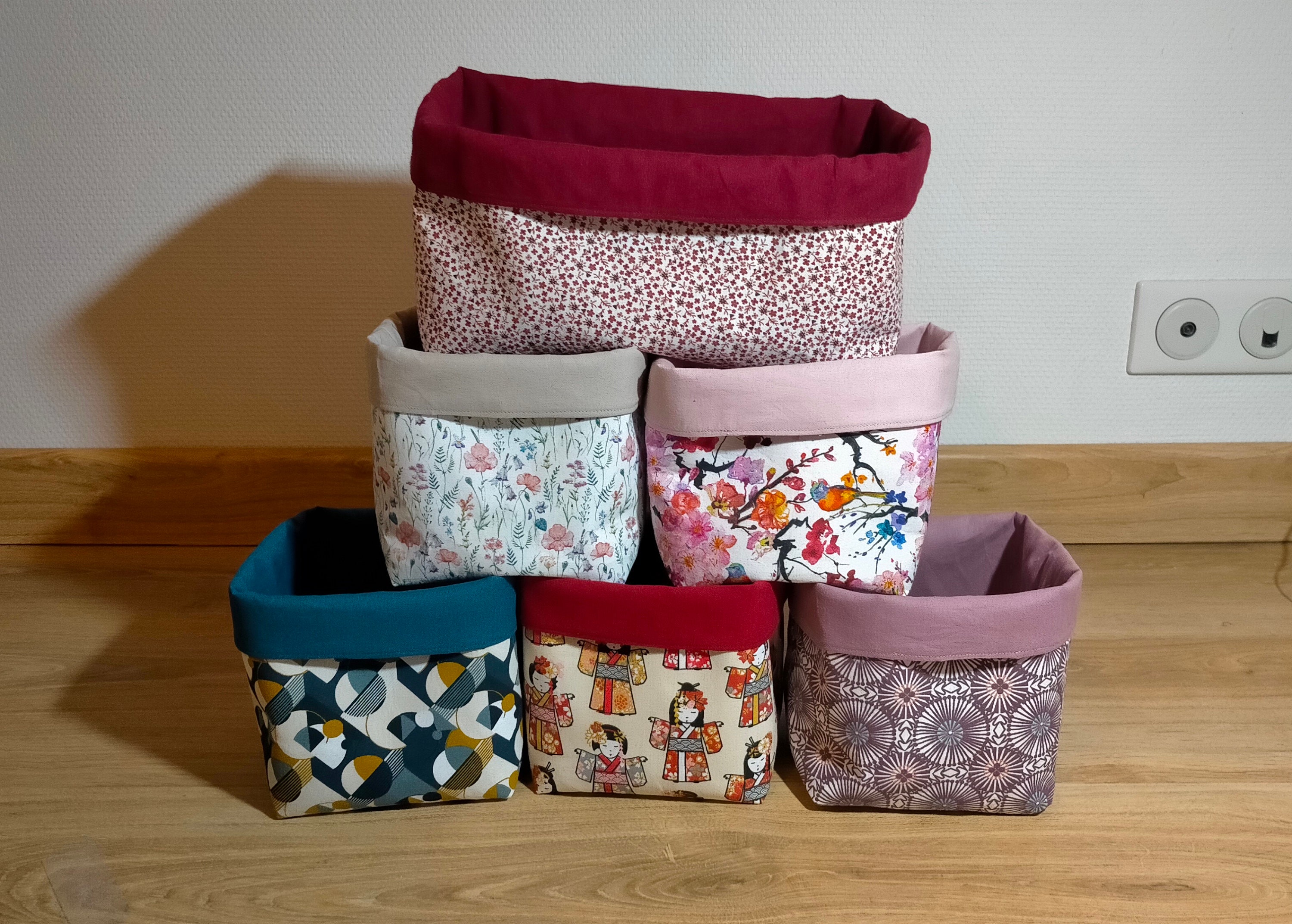 Panières de Rangement/Paniers en Tissu Réversibles