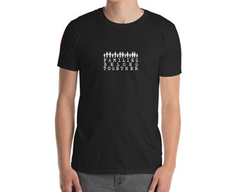 White text on Black or Navy Blue Shirt: Families Belong Together - Short-Sleeve Unisex T-Shirt