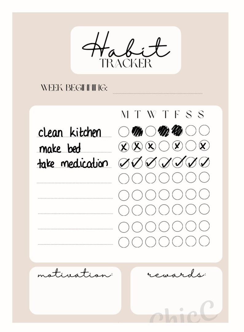 Habit Tracker | Printable Habit Tracker | Weekly Habit Tracker ...