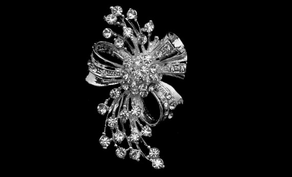 Swarovski Crystal Bow Brooch: Bridal Wedding Jewelry
