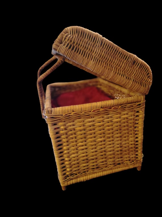 Vintage Picnic Basket | Large Picnic Basket | Wicker Basket | Wicker Basket for Picnic | Picnic Basket with Liner