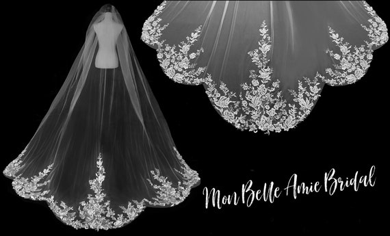 Wedding Veil | Scallop Edge Wedding Veil | Royal Lace Wedding Veil