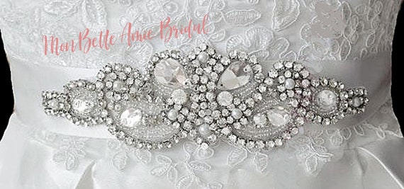 New | Wedding Belt | Wedding Head Band | Pearl and Rhinestone Bridal Belt