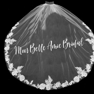 New | Wedding Veil | Elegant Wedding Veil | Ivory Bridal Veil | Lace Wedding Veil