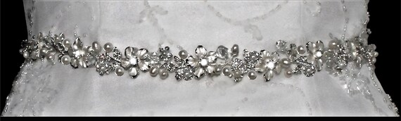 Wedding Belt | Bridal Tiara | Wedding Sash | Wedding Tiara | Bridal Belt | Fresh Water Pearl Bridal Sash