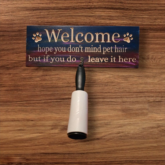 Funny Dog Welcome Sign: Pet Hair Decor, Wooden Gift