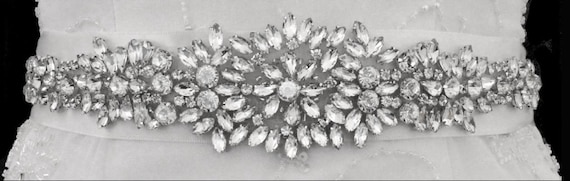 Rhinestone Wedding Belt: Marquise & Pear Cut Crystal Sash