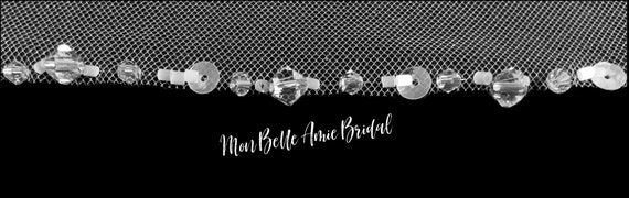 Wedding Veil | Crystal Edge Wedding Veil | Glitter Tulle Wedding Veil