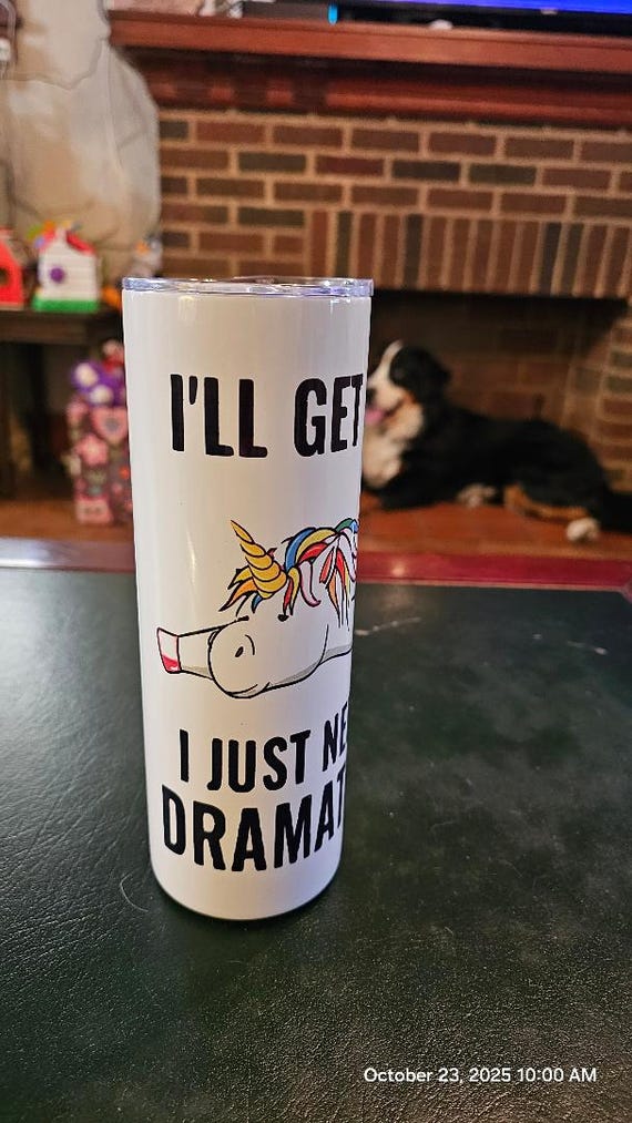 Personalized Insulated Water Tumbler: Dramatic Unicorn