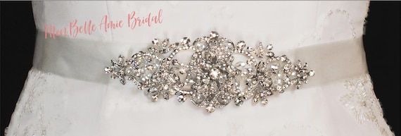 Wedding Belt | Crystal Bridal Sash | Ivory Wedding Belt