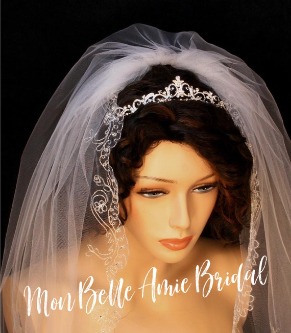 Tiara, Wedding Tiara, Silver Bridal Tiara, Rhinestone Wedding Tiara