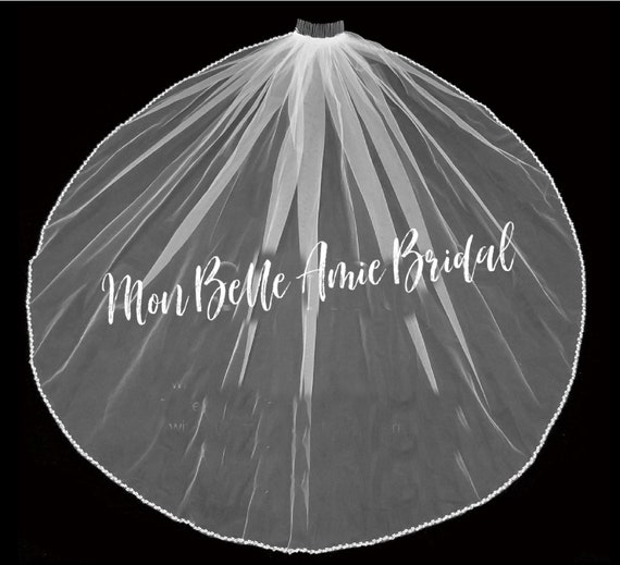 New | Wedding Veil | Crystal Edge Wedding Veil | Fingertip Crystal Edge Veil | Pearl and Crystal Wedding Veil