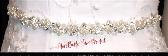 Thin Wedding Belt | Pearl Bridal Belt | Gold Wedding Belt | Silver Wedding Sash