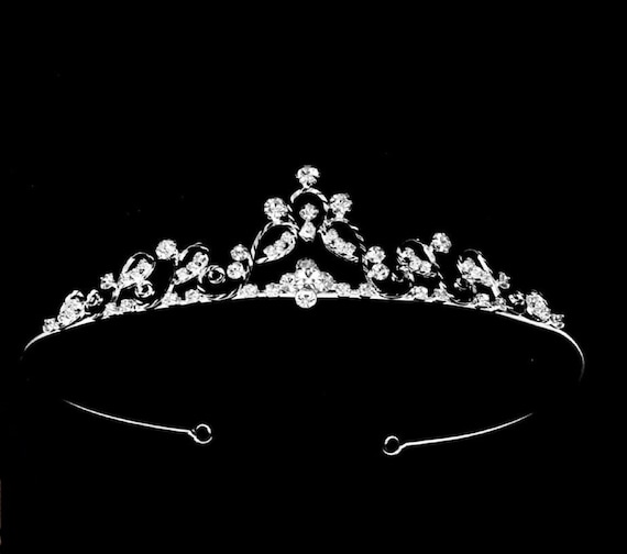 Wedding Tiara | Bridal Tiara | Wedding Crown | Childs Tiara | Rhinestone Flower Tiara | Crystal Headpiece
