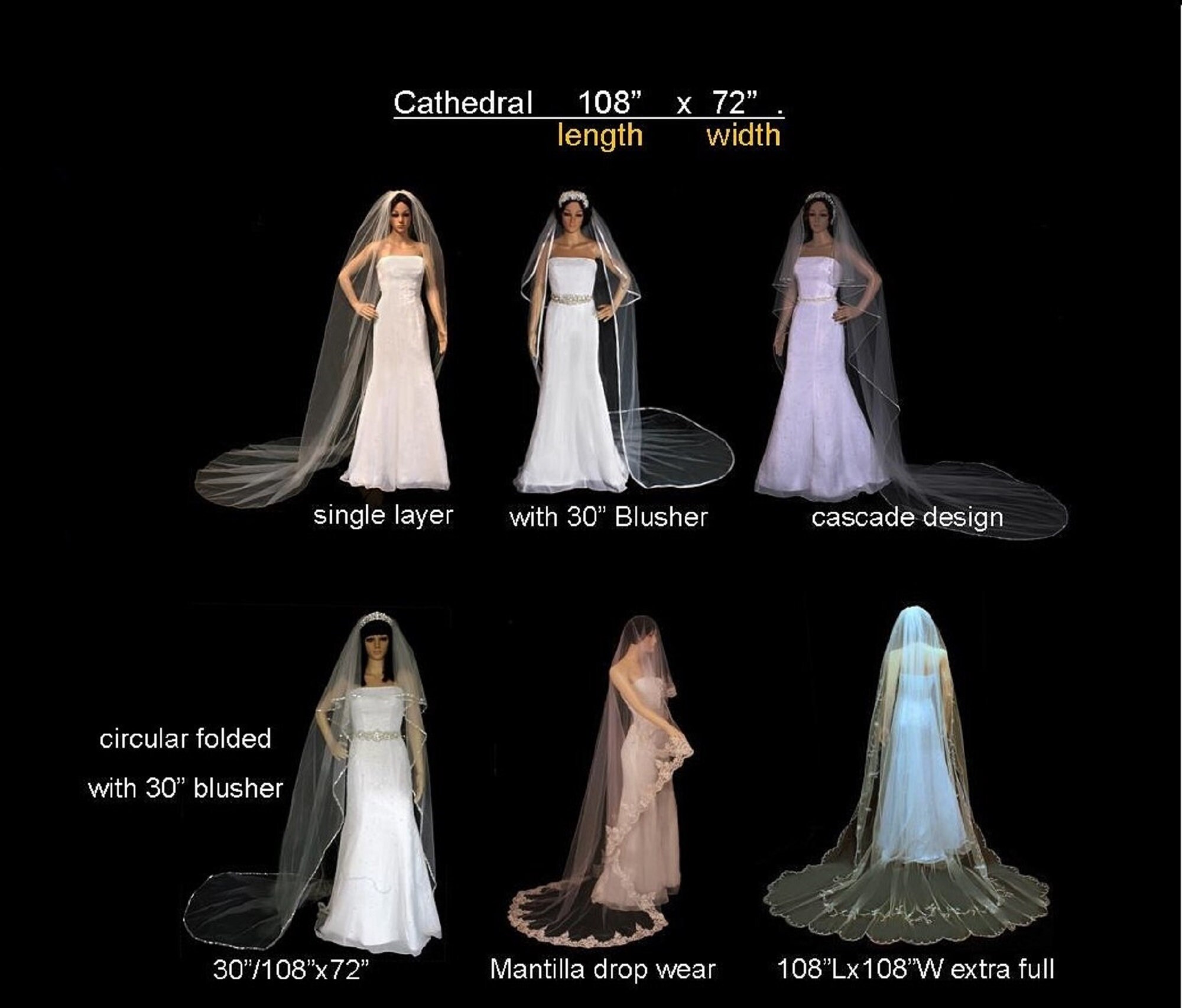 Brynn (Accessory - Veil) Brynn Dramatic Cathedral Length Wedding Veil